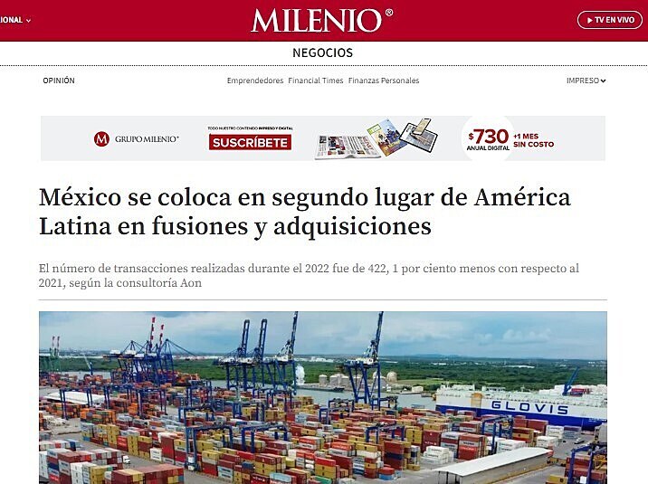 Mxico se coloca en segundo lugar de Amrica Latina en fusiones y adquisiciones